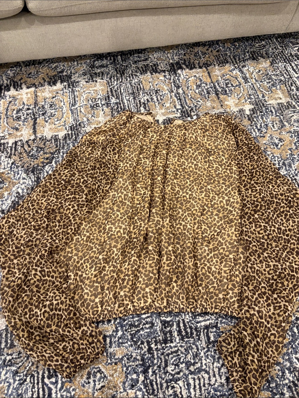 American Eagle Outfitters Leopard Print Long Sleeve Blouse - Brown/Tan
